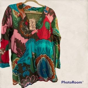 New with tag Bhag Boho bohemian Print Shirt
